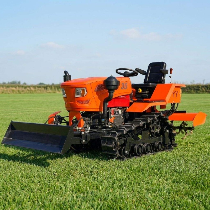 Agriculture Farming Tractor - Tractor de orugas 4x4 con rotocultivador