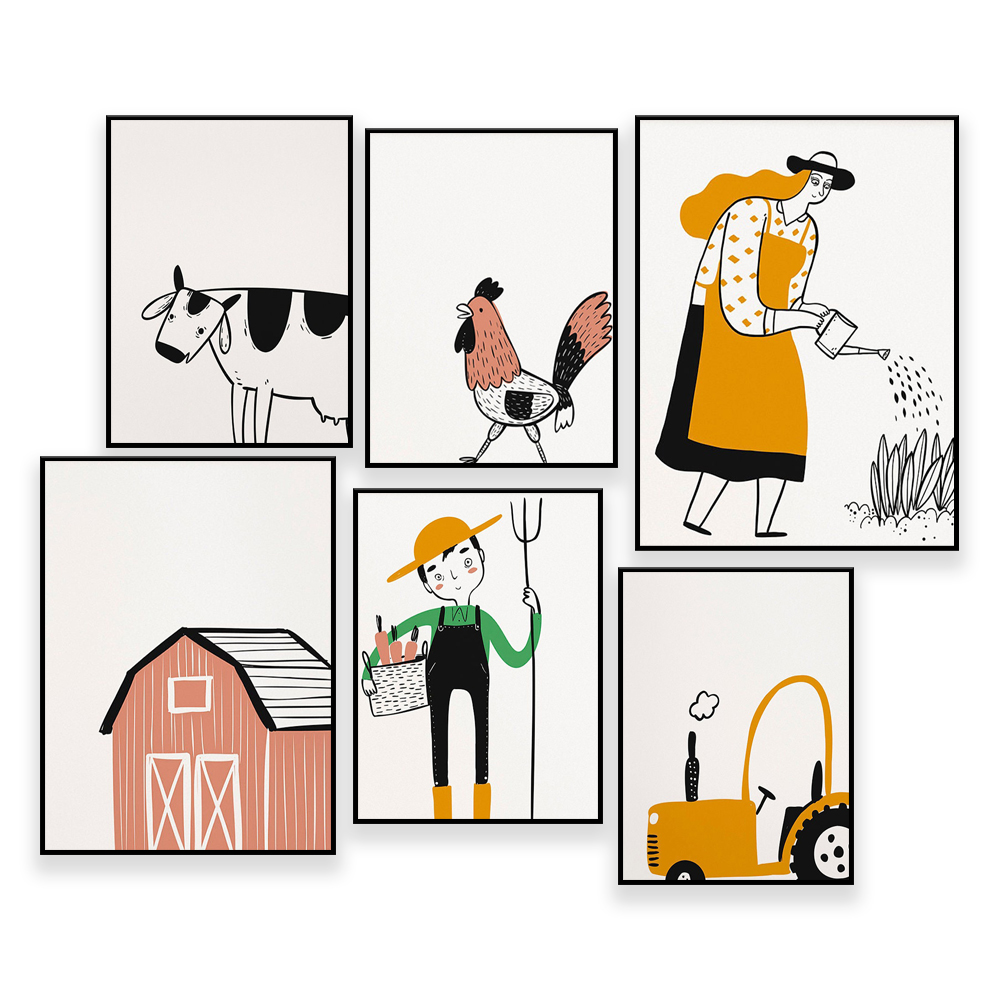 Agriculture Farming Cartoon - Pared de galería agrícola - 4-H,