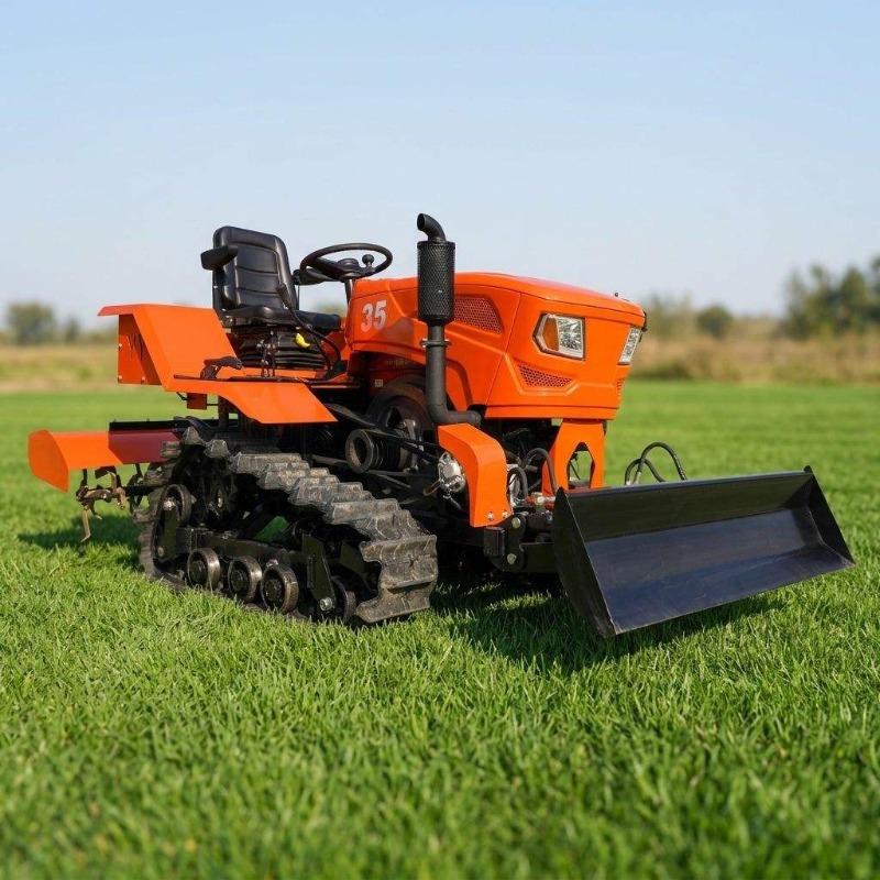 Tractor de orugas 4x4 con roto - Agriculture Farming Tractor reseña y precio