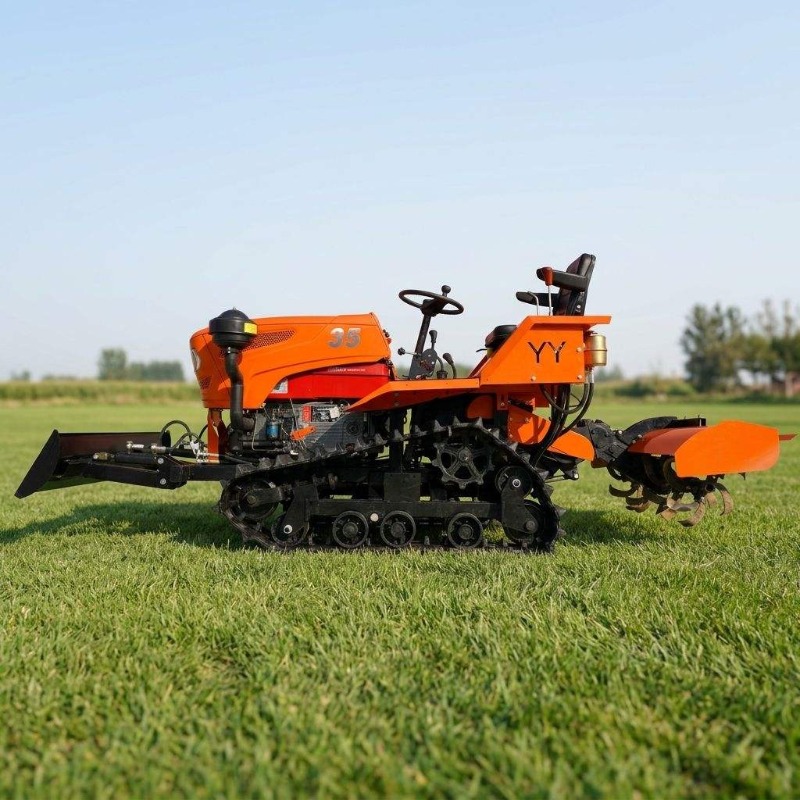 Tractor de orugas 4x4 con roto - Agriculture Farming Tractor reseña y precio